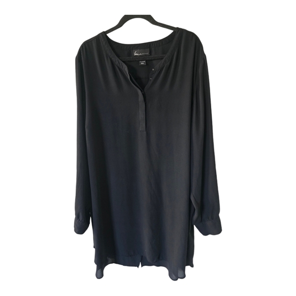 LANE BRYANT Pop Over Tunic Women Sz 26/28 Black Layered Back Flowy Witchy - Picture 1 of 10